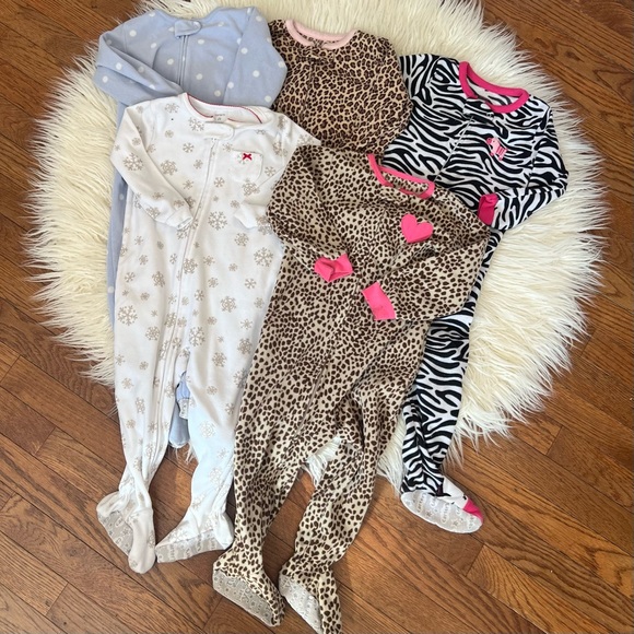 Carter's Pajamas Bundle Of 5 Carters Sleep N Play Fleece Footed